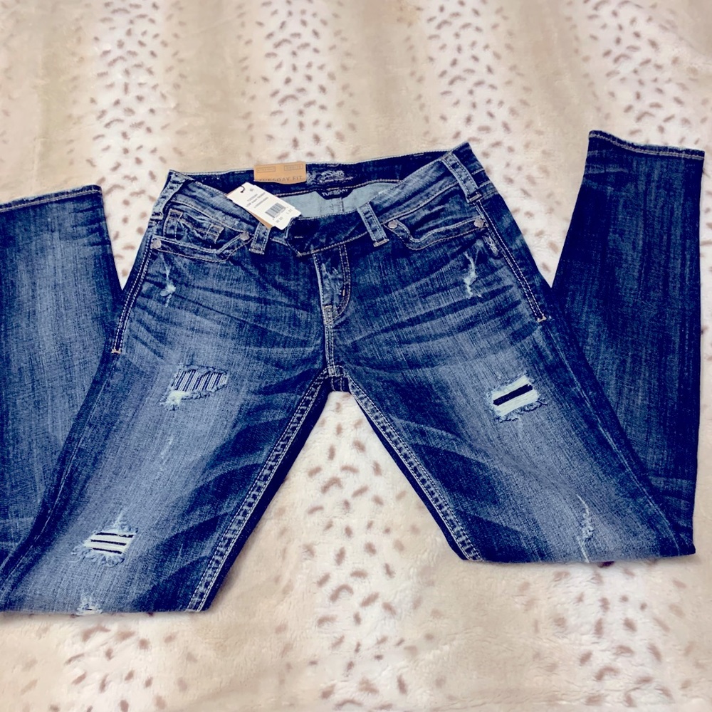 NWT Silver Tuesday Skinny Destructed 30x31